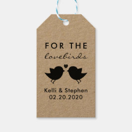 Voor de Lovebirds, Wedding Bird Seed Favor Tags Cadeaulabel
