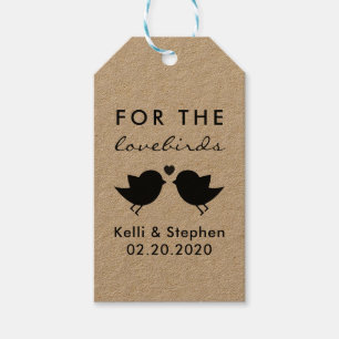 Voor de Lovebirds, Wedding Bird Seed Favor Tags Cadeaulabel