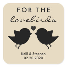 Voor de Lovebirds, Wedding Bird Seed Stickers