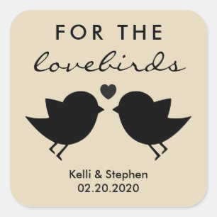 Voor de Lovebirds, Wedding Bird Seed Stickers