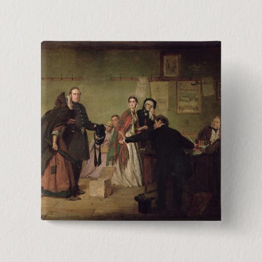 Voor de magistraten vierkante button 5,1 cm (Voorkant)