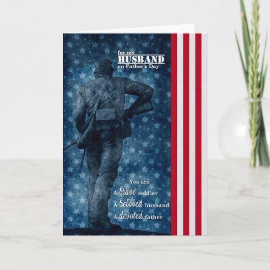 voor de militaire Husband Vaderdag Patriotic Kaart (Voorkant)