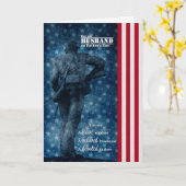 voor de militaire Husband Vaderdag Patriotic Kaart (Gele Bloem)