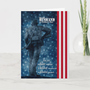 voor de militaire Husband Vaderdag Patriotic Kaart
