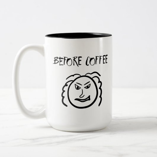 Voor de Mok, na de koffie Tweekleurige Koffiemok (Links)