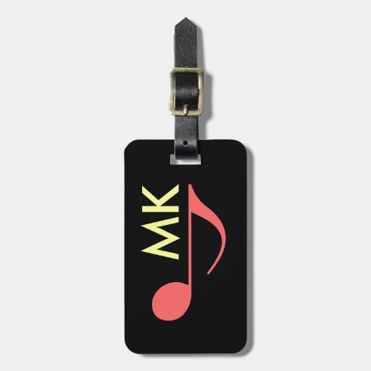 voor de muzikant een muzieknoot bagagelabel (Voorkant verticaal)
