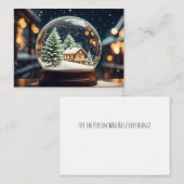 Voor de persoon die alles heeft: Snowglobe Notitiekaartje (Voorkant / Achterkant)