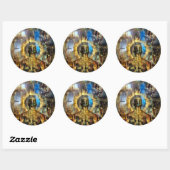 Voor de poorten van de hemel ronde sticker (Vel)
