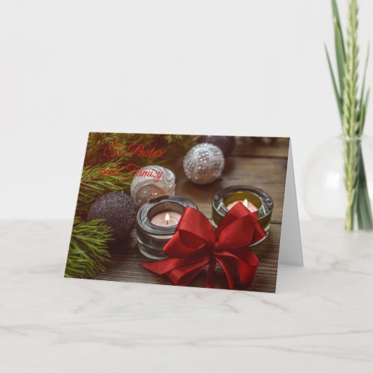 Voor de predikant en zijn gezin feestdagen kaart (Voorkant)