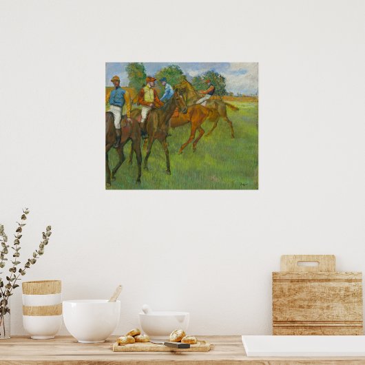 Voor de Race door Edgar Degas Poster (Keuken)