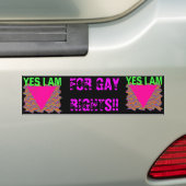 VOOR DE RECHTEN VAN DE GAY!! Bumpersticker (Op auto)
