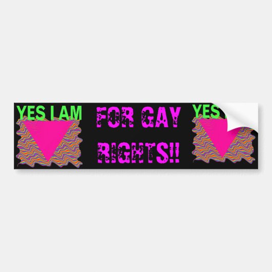 VOOR DE RECHTEN VAN DE GAY!! Bumpersticker (Voorkant)