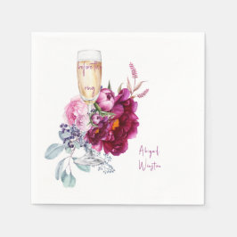 Vóór de Ring Champagne Magenta Bridal Napkins Servet
