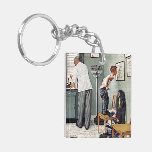 Voor de schok of bij de arts sleutelhanger (Voorkant Links)