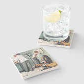 Voor de schok of bij de arts stenen onderzetter (Zijkant)