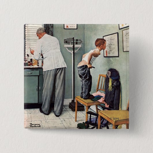 Voor de schok of bij de arts vierkante button 5,1 cm (Voorkant)