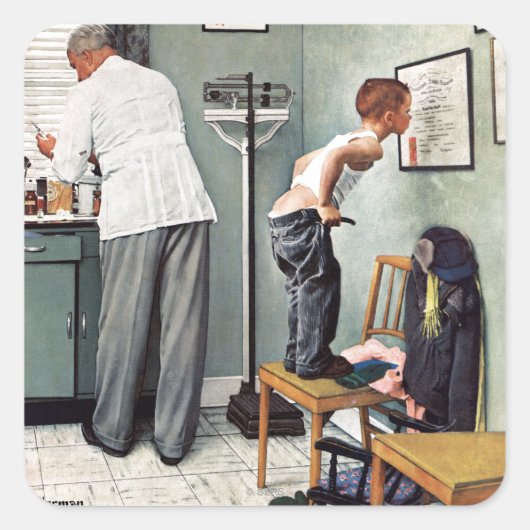 Voor de schok of bij de arts vierkante sticker (Voorkant)