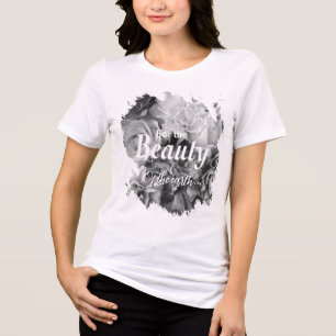 Voor de Schoonheid van de Aarde Zwart & Wit Tri-Blend Shirt
