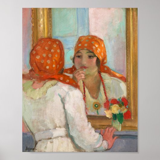 Voor de spiegel | Henri Lebasque Poster (Voorkant)