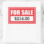 Voor de Sticker Aangepaste verkoopprijs (Tas)