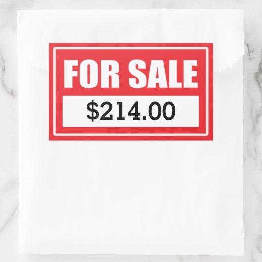 Voor de Sticker Aangepaste verkoopprijs (Tas)