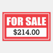 Voor de Sticker Aangepaste verkoopprijs (Voorkant)