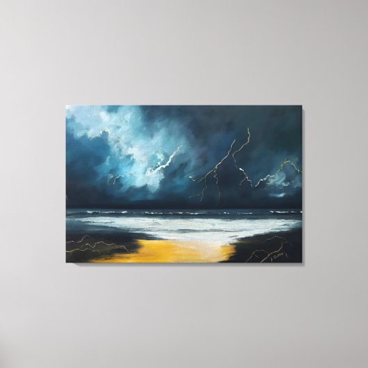 Voor de storm – Abstract zeegezicht Canvas Afdruk (Voorkant)