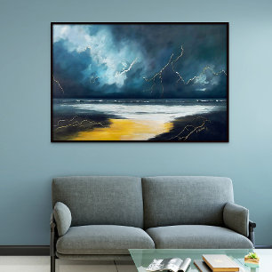 Voor de storm – Abstract zeegezicht Poster