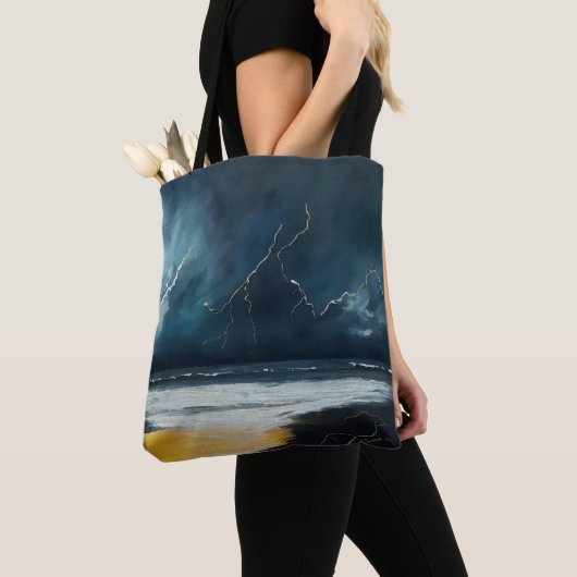 Voor de storm – Abstract zeegezicht Tote Bag (Dichtbij)
