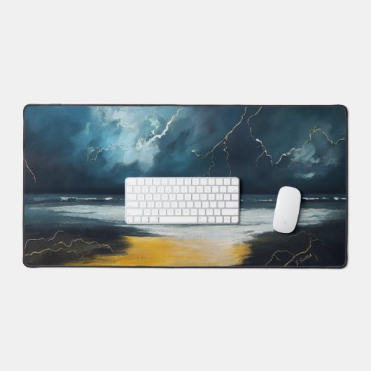 Voor De Storm – Abstract Zeelandschap Bureaumat (Keyboard & Muis)