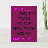 Voor de Times Card voor Moederdag Kaart (Voorkant)