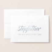 Voor de trouwerij van je stiefvader Bedankt Zilver Folie Kaarten (Voorkant met envelop)