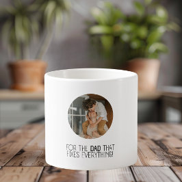 Voor de vader die alles oplost." espresso kop