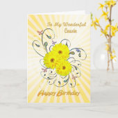 Voor de verjaardagskaart van de Neef met gele Kaart (Gele Bloem)