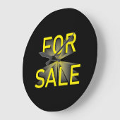 voor de verkoop: geel zwart teken grote klok (Hoek)