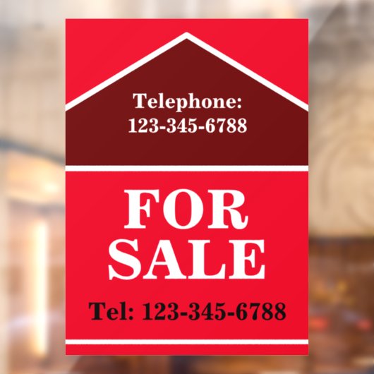 VOOR DE VERKOOP VAN BIG BOLD SIGNAGE Real Estate Raamsticker (Vel 2)