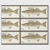 Voor de visser - een walleelvormig ontwerp cadeaupapier (Vlak)