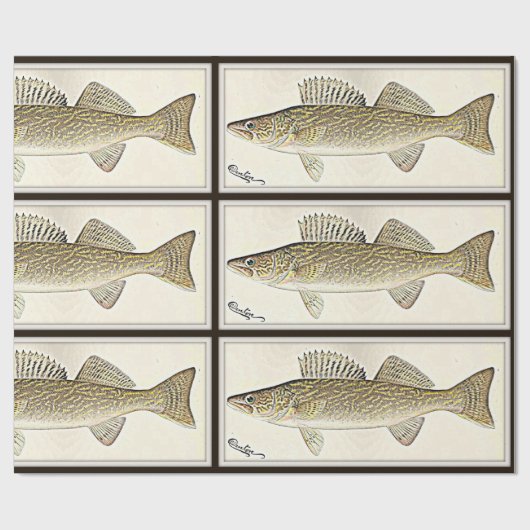 Voor de visser - een walleelvormig ontwerp cadeaupapier (Vlak)