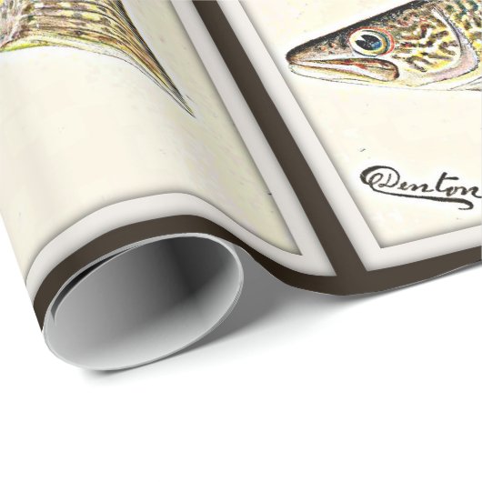 Voor de visser - een walleelvormig ontwerp cadeaupapier (Rol Hoek)