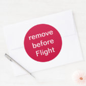vóór de vlucht verwijderen ronde sticker (Envelop)