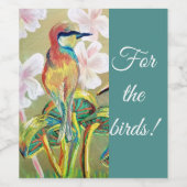 "Voor de vogels!" het schilderen van wijnetiket Wijn Etiket (Enkel label)