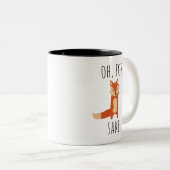 Voor de vossep tweekleurige koffiemok (Voorkant rechts)