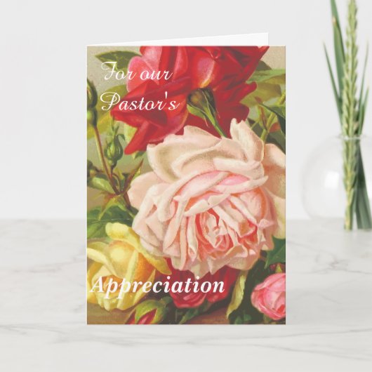 Voor de waardering van onze dominee feestdagen kaart (Voorkant)