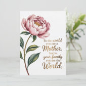 Voor de Wereld Ben Je een Moeder Feestdagenkaart (Staand voorkant)