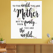 Voor de wereld ben je moeder canvas afdruk (Insitu (Woonkamer))