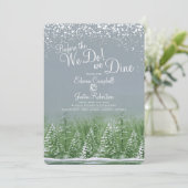 Voor de winter doen we bruiloft bomen meer groen kaart (Staand voorkant)