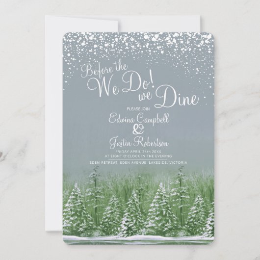 Voor de winter doen we bruiloft bomen meer groen kaart (Voorkant)