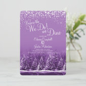 Voor de winter doen we bruiloft bomen meer paarse kaart (Staand voorkant)
