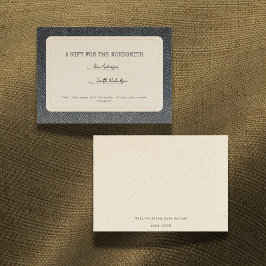 Voor de Wordsmith Afstudeercadeau Insteekkaart Notitiekaartje