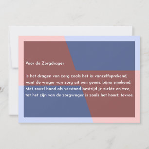 Voor de Zorgdrager Bedankkaart